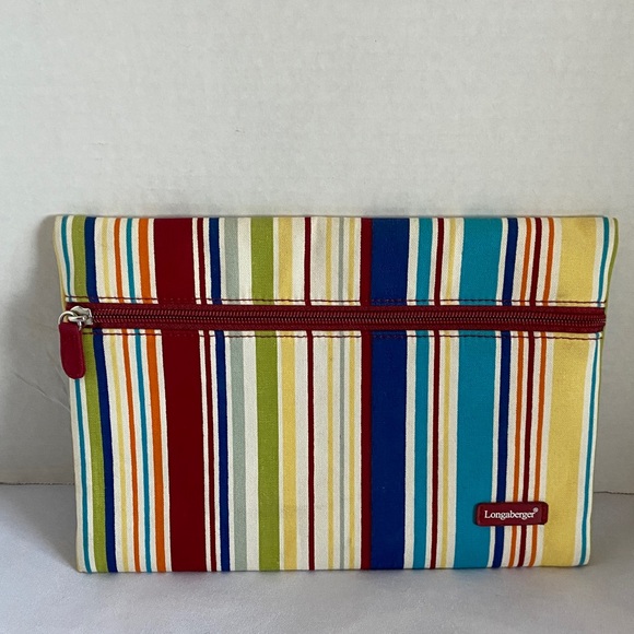 Longaberger pencil case or a similar multi-purpose pouch Zip Multi Stripe Colors - Picture 1 of 10